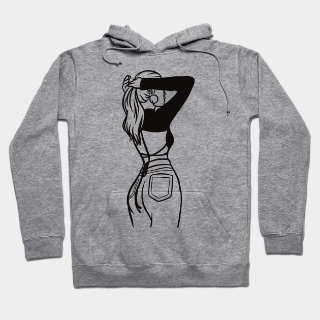 Woman line drawing Hoodie by Art of Aga